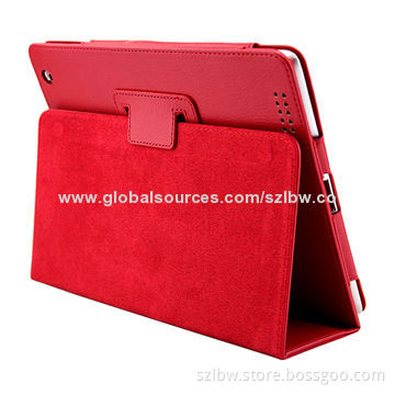 Flip Cover and Stand for iPad2/3/4, Made of PU Leather